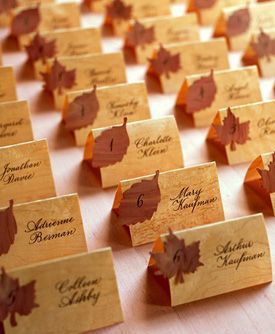 fall wedding escort cards